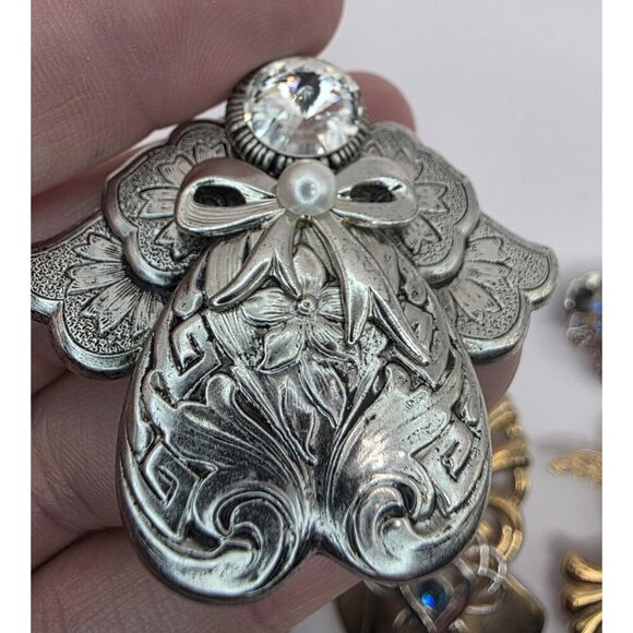 Jane AOL Guardian Angel Pin Brooches Silver & Gold Tone Faux Pearl Lot of 5 Xmas - Picture 11 of 15